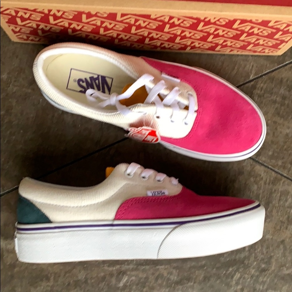 VANS ERA PLATFORM MINI CORD MULTI/TRUE WHITE WMNS - Picture 12 of 16